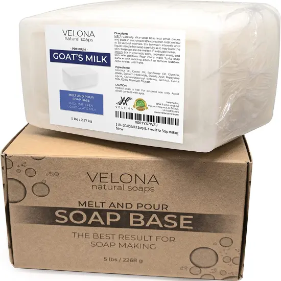 5 LB - GOATS MILK Soap Base by Velona | SLS/SLES free | Melt and Pour | Natural Bars For The Best Result for Soap-making&hellip; {5}