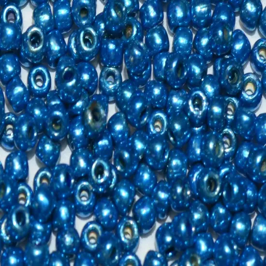 Toho 8/0 Round Japanese Seed Bead, TR8-583PF, Electric Blue Galv PermaFinish {1}