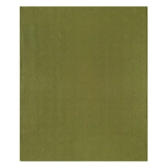 Hampton Forest Green Cotton Quilted 50" x 60" Throw Blanket {1}
