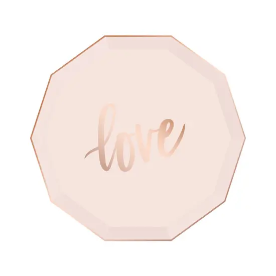 Paper Plates - Small - Blush & Rose Gold Love {1}