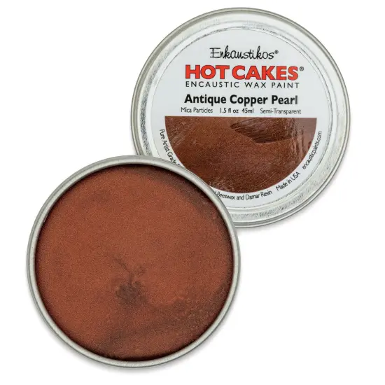 Enkaustikos Hot Cakes Encaustic Paint - Antique Copper Pearl, 45 ml tin {1}