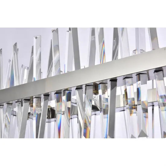 Serephina 30 inch crystal rectangle chandelier light in chrome {6}