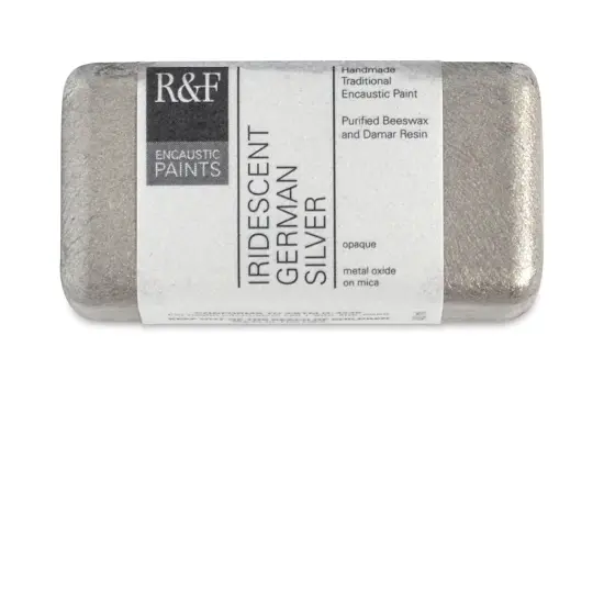 R&F Encaustic Paint Block - Iridescent Geman Silver, 40 ml block {2}