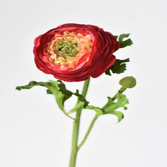 13" Faux Red Ranunculus Stem {5}