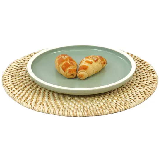 Set of 4 Decorative Round Natural Woven Handmade Rattan Placemats {9}