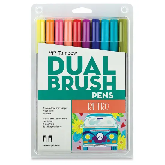 Tombow Dual Brush Pens - Retro Colors, Set of 10 {1}