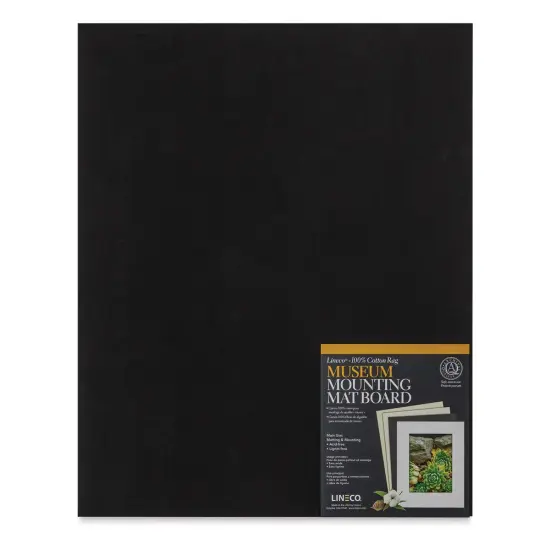 Lineco Cotton Rag Museum Mounting Boards - Pkg of 25, Black, 16" x 20" {1}