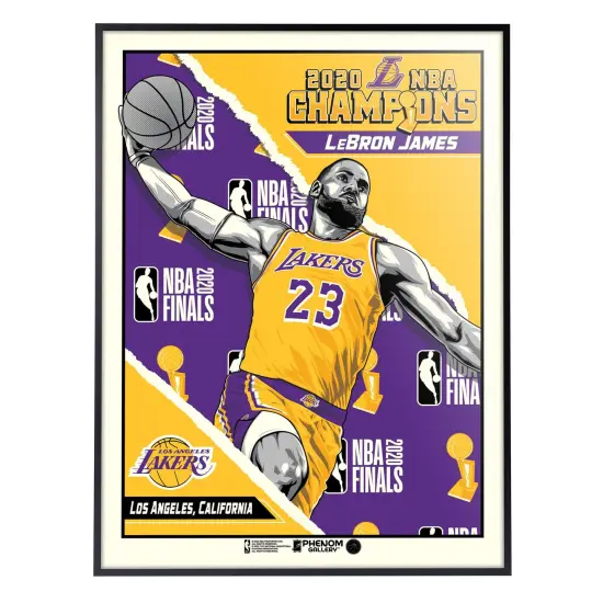 Phenom Gallery Los Angeles Lakers 2020 NBA Champions LeBron James 18" x 24" Serigraph {2}