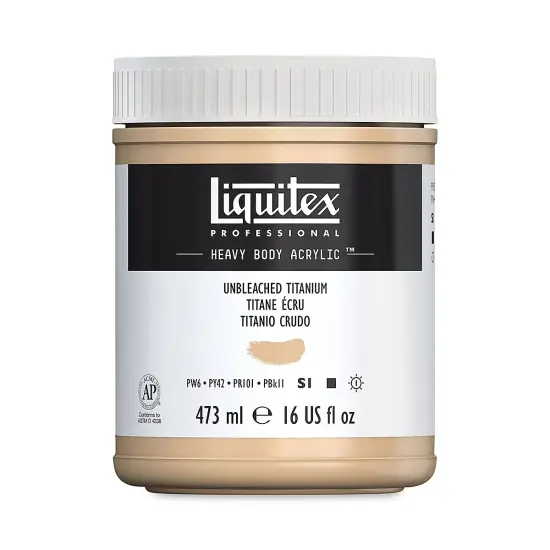 Liquitex Heavy Body Artist Acrylics - Unbleached Titanium, 16 oz Jar {1}