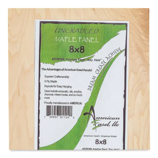 American Easel Maple Panel - 8" x 8", 1/2" Profile, Keyhole {1}