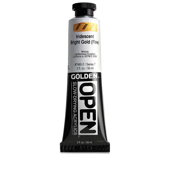 Golden Open Acrylics - Iridescent Bright Gold (Fine), 2 oz Tube {2}