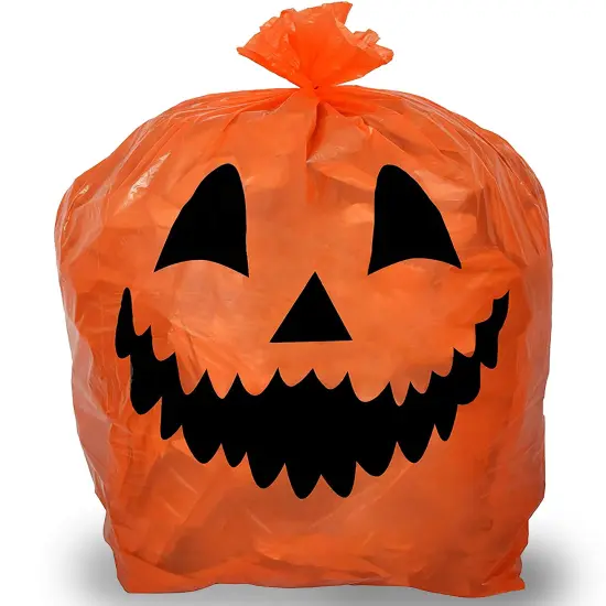 Pumpkin Leaf Bags Decorations - Jack O Lantern Outdoor Yard Fall Lawn and Leaves Pumpkins Decorating Bag with Ties - 3 Sizes {5}