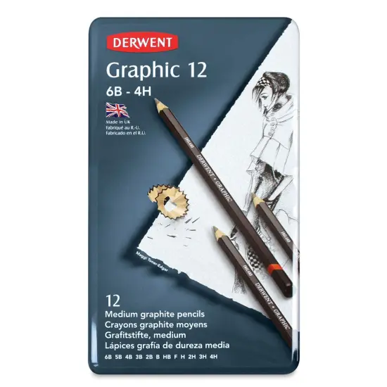 Derwent Graphic Pencil - Medium Designer, Set of 12 {1}