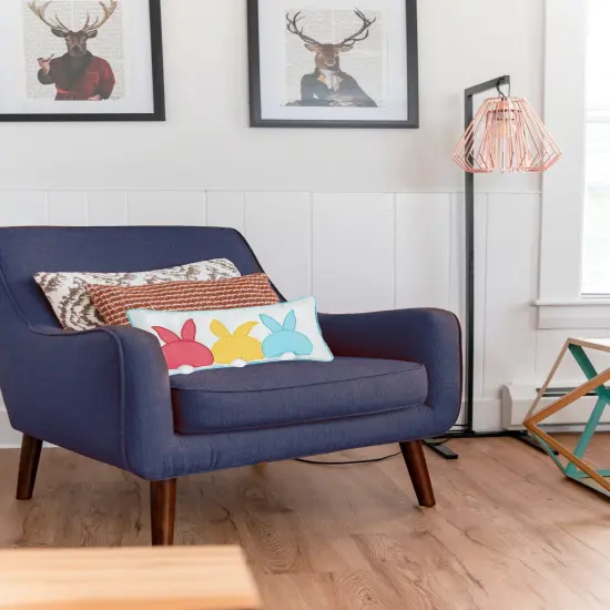 Easter Spring Themed Bunny Bum Spring Applique Small/Petite Accent Pillow, 10" x 20" {4}