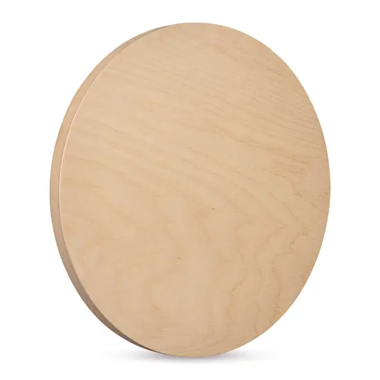 American Easel Cradled Round Birch Painting Panel - 14" Dia. x 7/8" D {1}