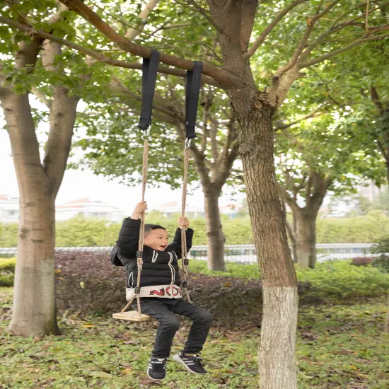 Hanging Black Nylon Straps with Metal Carabiners, Set of 2 {2}