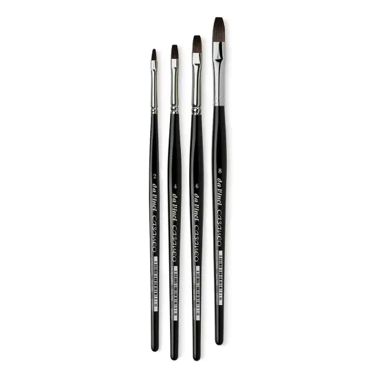Da Vinci Casaneo Synthetic Squirrel Watercolor Brush - Flats, Set of 4, Short Handle {1}