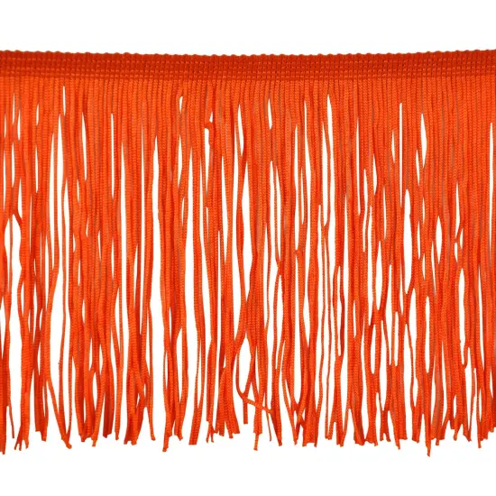 Belagio Chainette Fringe, 6" Wide, Orange, 10-Yard Bolt {1}