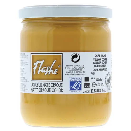 Lefranc & Bourgeois Flashe Vinyl Paint - Yellow Ochre, 400 ml jar {1}