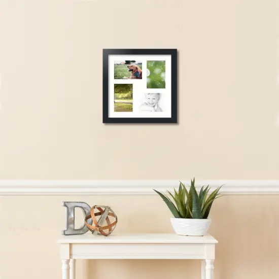 ArtToFrames Collage Photo Picture Frame with 4 - 4x6 inch Openings, Framed in Black with Over 62 Mat Color Options and Regular Glass (CSM-3926-178) {2}