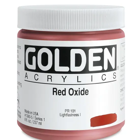 Golden Heavy Body Artist Acrylics - Red Oxide, 8 oz Jar {2}