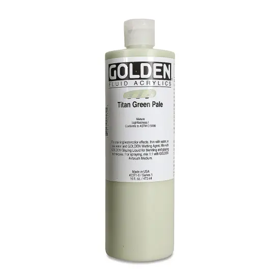 Golden Fluid Acrylics - Titan Green Pale, 16 oz bottle {2}