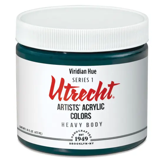Utrecht Artists' Acrylic Paint - Viridian Hue, Pint {2}