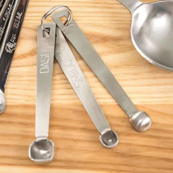 Norpro Mini Measuring Spoons Set Includes Dash/Pinch/Smidgen, Silver {1}
