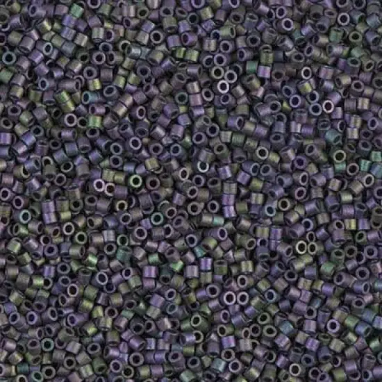 Miyuki Delica Bead 15/0, DBS1053, Matte Metallic Plum Emerald Gold Iris {1}