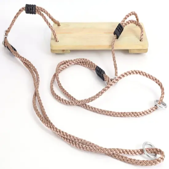 Outdoor Wooden Tree Swing with Hanging Ropes {4}