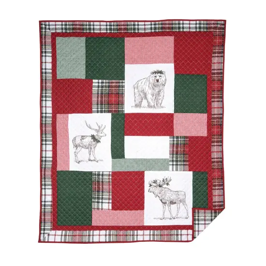 Lennox Holly Cotton Quilted 50" x 60" Throw Blanket {1}