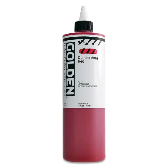 Golden High Flow Acrylics - Quinacridone Red, 16 oz bottle {2}