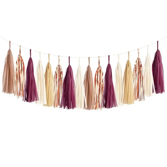 Tassel Garland Kit - Burgundy & Rose Gold {1}