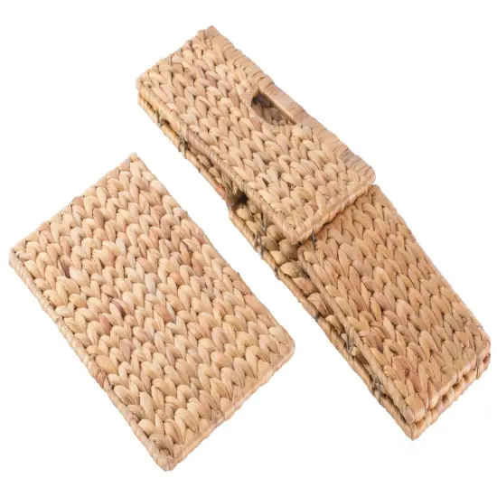 Vintiquewise Hyacinth Basket - Rustic Handwoven Multipurpose Foldable Storage Organizer Decorative Laundry Totes and Woven Storage Bin for Bedroom, Living Room, Bathroom, Pantry and Closet {9}