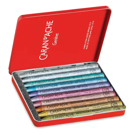 Caran d'Ache Neocolor I Wax Pastels - Metallics, Set of 10 {2}