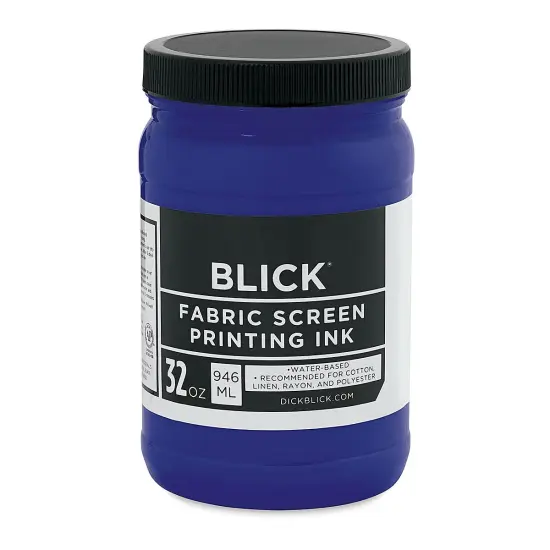 Blick Water-Base Acrylic Textile Screen Printing Ink - Process Cyan, Quart {1}