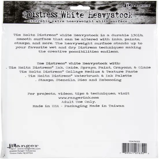 Tim Holtz Distress White Heavystock 10/Pkg-8.5"X11" {2}