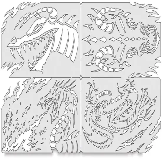 Iwata Artool Freehand Template - Set of 4, Draco Nano {1}
