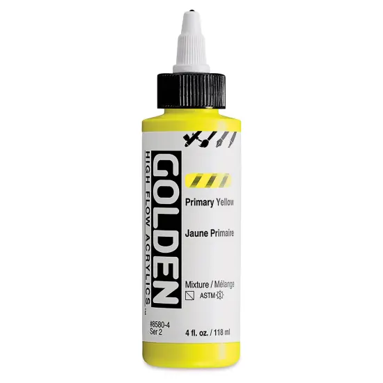 Golden High Flow Acrylics - Primary Yellow, 4 oz bottle {1}