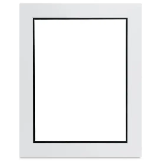 Blick Double Mat - Smooth White/Smooth Black, 16" x 20" (12" x 16" opening) {1}