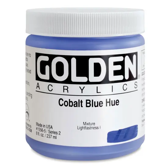 Golden Heavy Body Artist Acrylics - Cobalt Blue Hue, 8 oz Jar {1}
