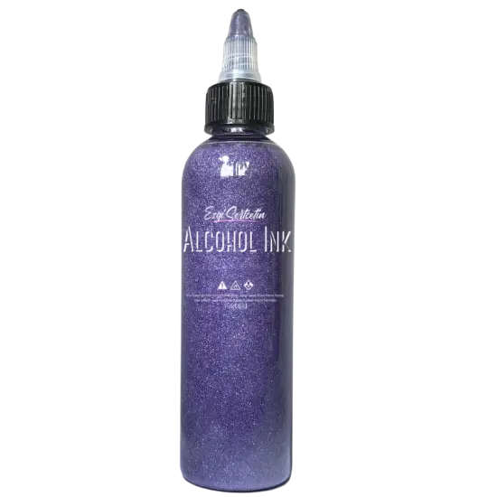 Premium Alcohol Ink | Metallic and Vibrant | High Saturated Unique Colors | For Tumblers, Coasters, Resin Dye, Alcohol Ink Paper, Yupo, Resin Petri Dish | 4 oz by volume | by Ezgi Sertcetin Metallic lilac {1}