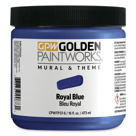 Golden Paintworks Mural and Theme Acrylic Paint - Royal Blue, 16 oz, Jar {1}