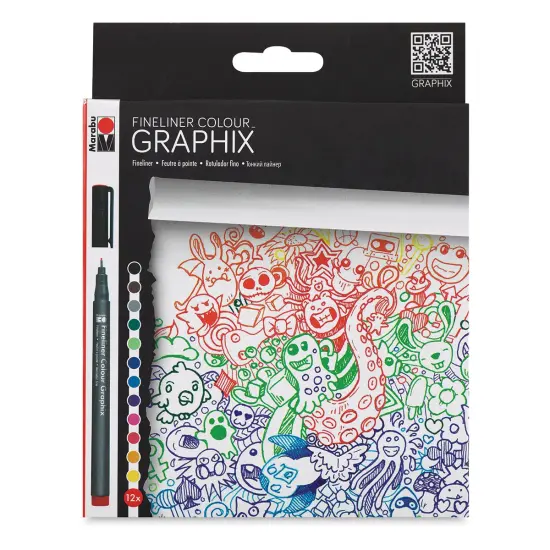 Marabu Fineliner Graphix Pen Set - Doodle Supreme, Set of 12 {1}