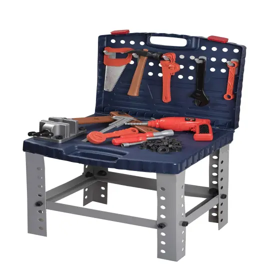 Toy Tool Set Workbench for Toddlers and Children Pretend Play- Kids Workshop Toolbench Building Toys - Kids Tools Playset with Realistic Tools and Electric Drill {1}