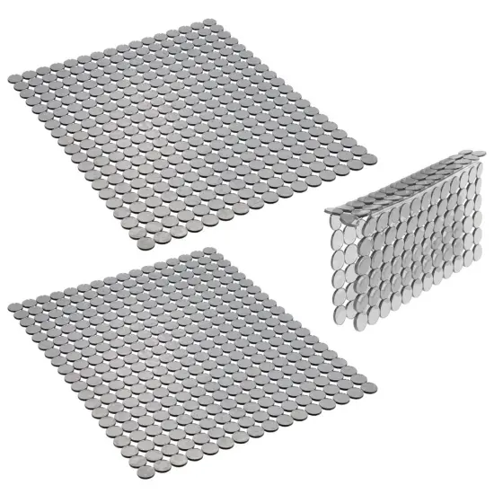 mDesign Plastic Kitchen Sink Protector Set - Circle Design - Set of 3 {4}