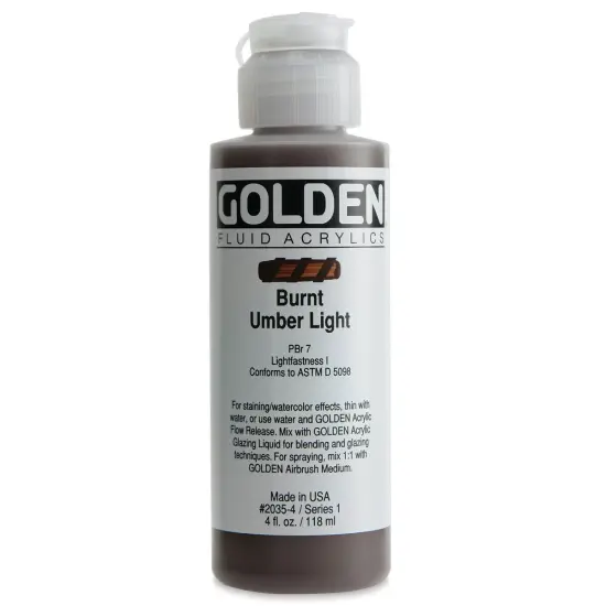 Golden Fluid Acrylics - Burnt Umber Light, 4 oz bottle {1}