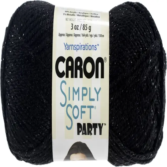 Multipack of 24 - Caron Simply Soft Party Yarn-Black Sparkle {2}