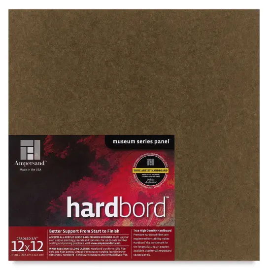 Ampersand Hardbord Panel - 12" x 12", 3/4" Cradled {2}