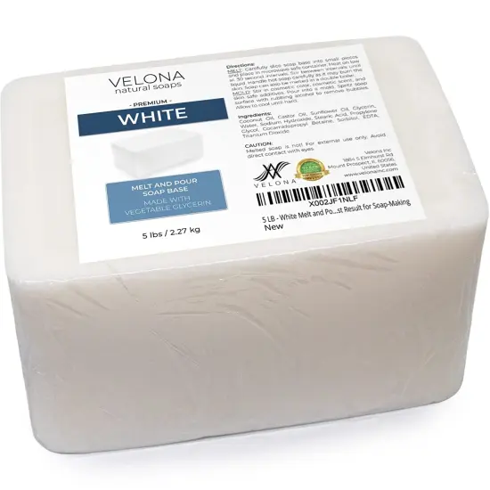 5 LB - White Melt and Pour Soap Base by Velona | SLS/SLES Free | Natural Bars for The Best Result for Soap-Making {3}